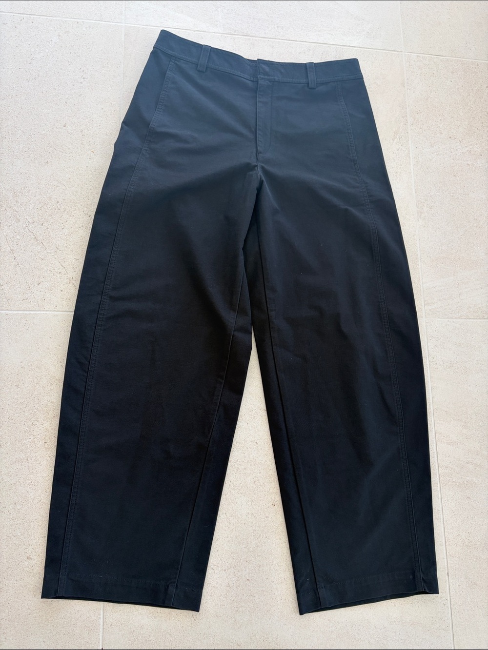 Uniqlo black women’s jersey barrel pants size large regular
